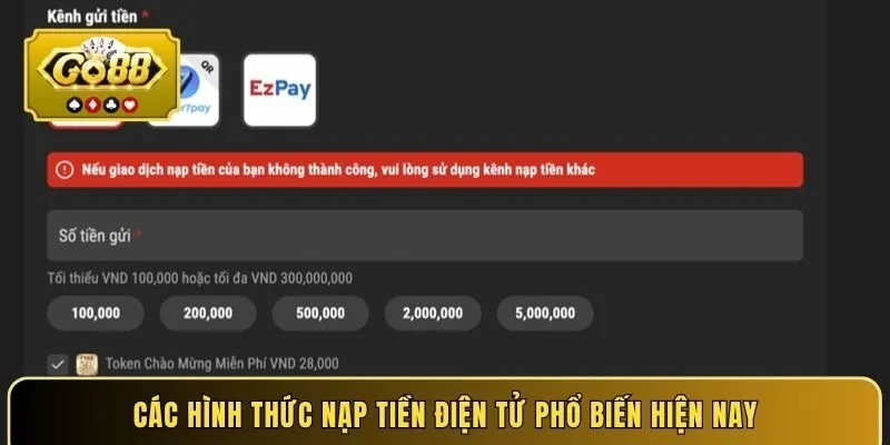 Các hình thức nạp tiền điện tử phổ biến hiện nay
